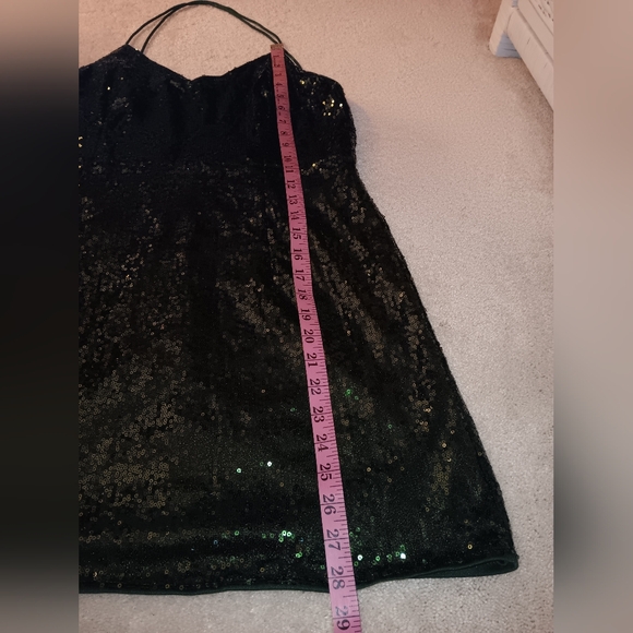 Shein~Green Sequin Criss-cross Strap Backless Formal Mini Dress - Picture 11 of 15